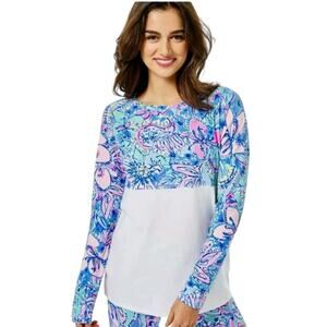 Lilly Pulitzer Finn LS Top Pop Up Got Your Back Box Blouse Women’s Size M Casual